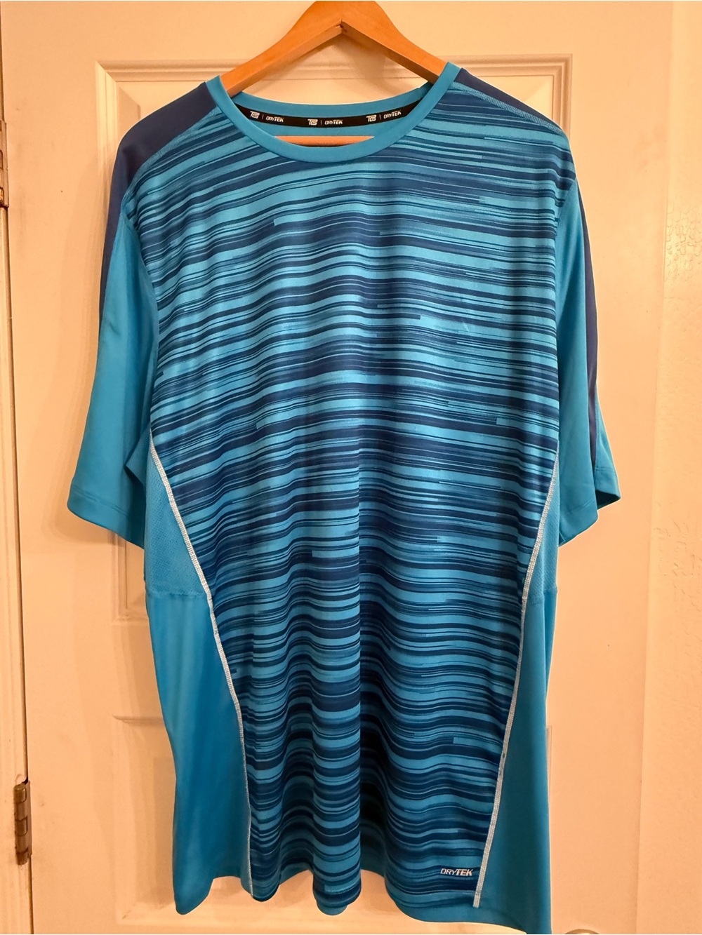 Men's Short-Sleeve blue DryTek athletic gear